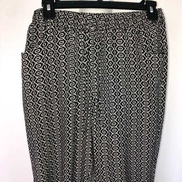 W118 By Walter Baker Pants Size Medium M Womens Black Printed Elastic Drawstring - Picture 10 of 11